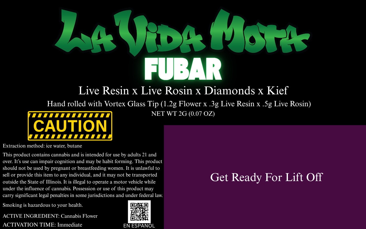 La Vida Mota Fubar Sticker Label